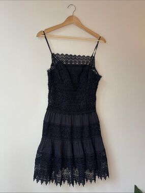 Charo Ruiz Elegant Black Lace Dress